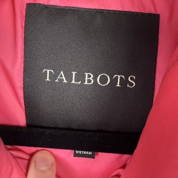 Talbots Pink Down Puffer Vest Womens Large Quilted Zip Front Warm Jacket Winter - Picture 5 of 7